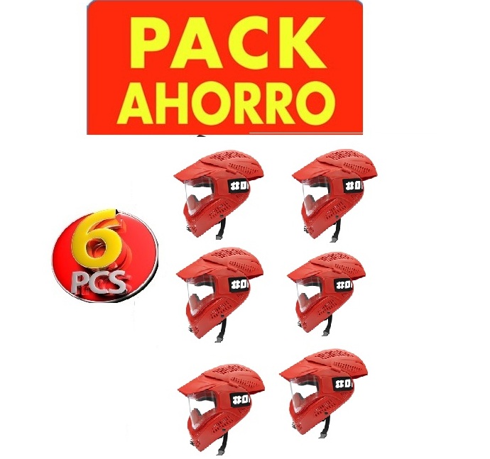 6 x Máscara Full Cover Single Red #ONE * Envió Gratis 2/4 Dias.